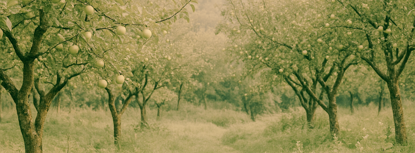 Verde manzana y el eco de los huertos.