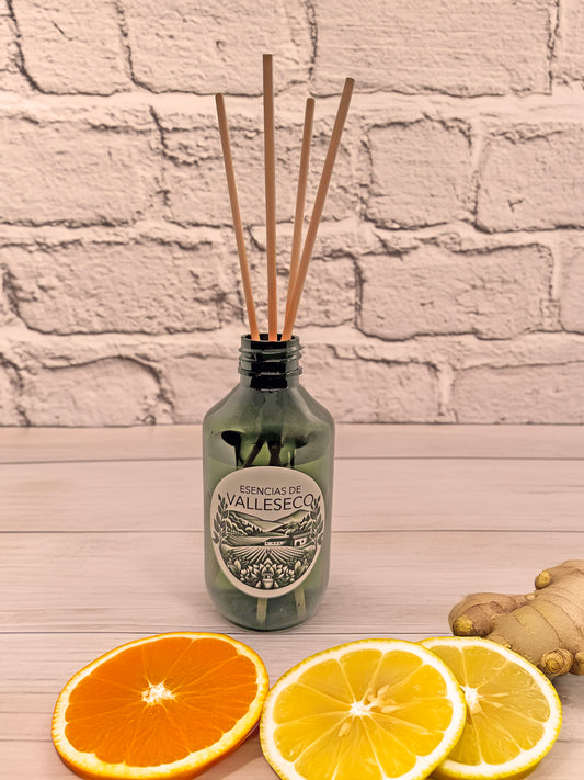 Mikado Citrus Spice, ambientador natural con aromas cítricos y especiados para el hogar - Esencias de Valleseco.