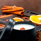 Vela Alma Canela y Naranja, aroma cálido y cítrico con notas de canela y naranja - Esencias de Valleseco.